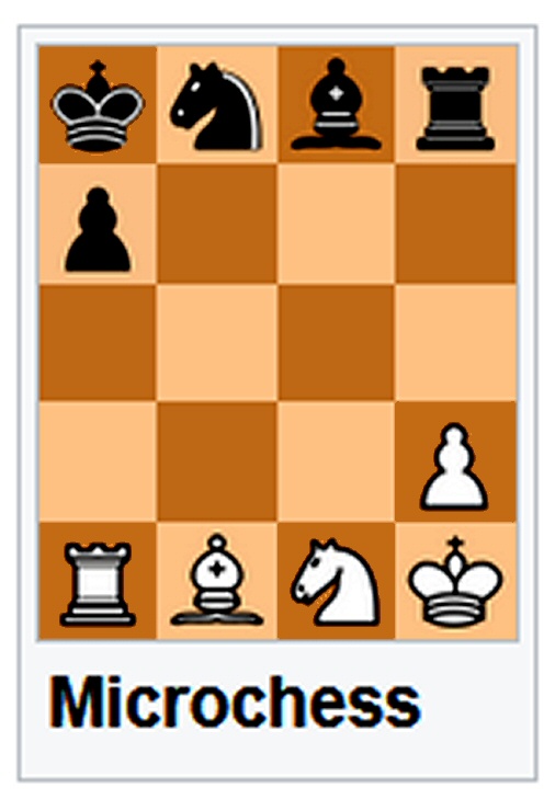 pickover's tweet image. Fascinating.

Microchess, invented by Glimne in 1997, employs a 4×5 board. Info: bit.ly/1S6gO4A