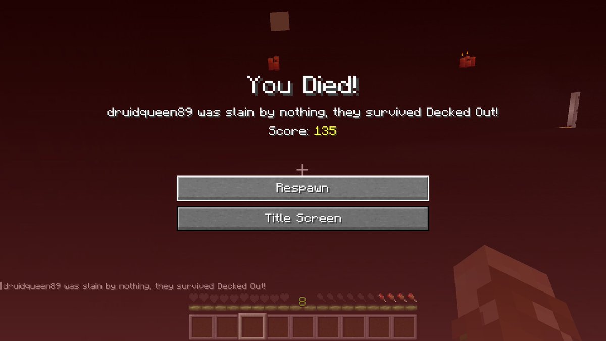 DruidQueen89's tweet photo. First Try!! #deckedout2 #HermitCraft @TangoTekLP  Thank you again Tango for all your hard work, its been an absolute blast to play and experience first hand. <3 https://t.co/TXekVZdmHh