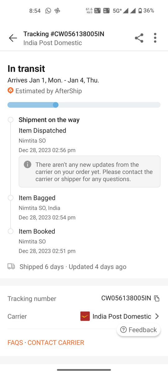 Karan0920's tweet photo. @IndiaPostOffice  May I know the latest status of the parcel CW056138005IN there is no update since last 6 days https://t.co/75dNuqLf3W