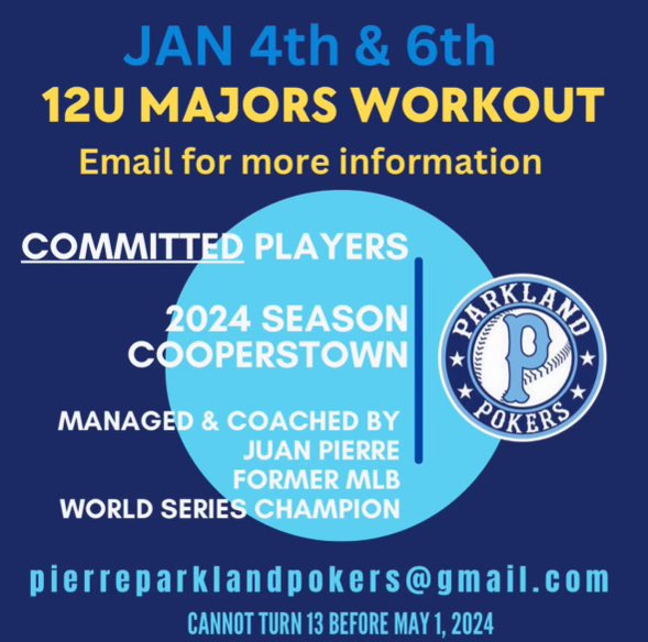 Juan Pierre (@jpbeastmode) on Twitter photo 8u & 12u workouts this week! Letโs geauxโฆ #beastmode
Pierreparklandpokers@gmail.com for more info! 8u & 12u workouts this week! Letโs geauxโฆ #beastmode
Pierreparklandpokers@gmail.com for more info!