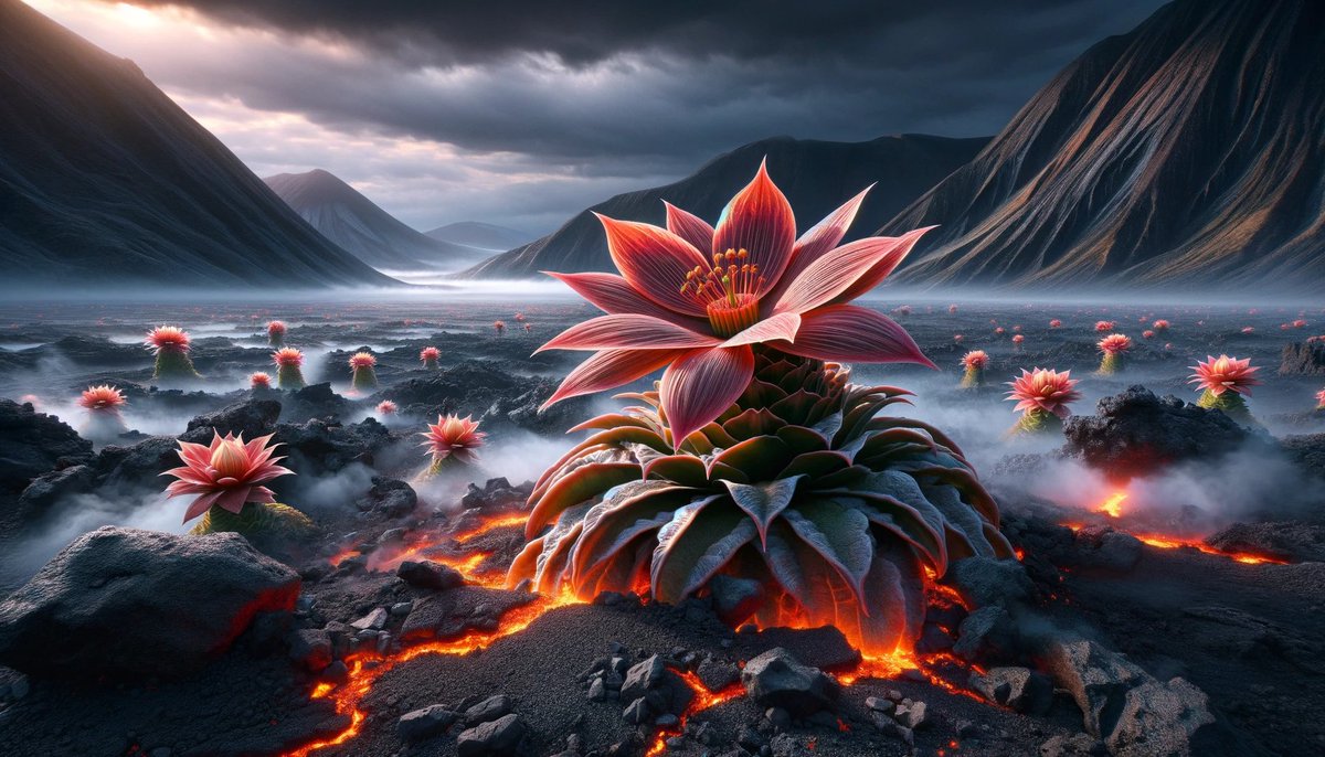 Discover the wonders of a volcanic world! 🌋 Meet the Magma Walker, the resilient Obsidian Communicators, the elegant Lava Swimmers, and the stunning Magma Bloom. #DimensionalVoyage #ExtremeLife #VolcanicWonders #AdaptationMagic