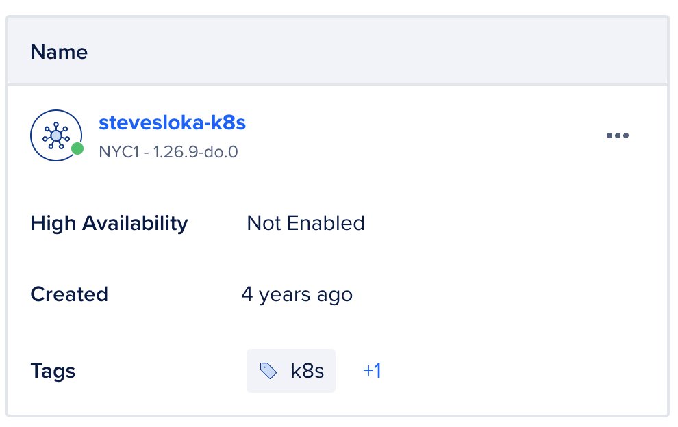 stevesloka's tweet photo. It's been a good run @digitalocean on my #Kubernetes cluster, 4+ years! Has been a test bed for my blog (https://t.co/zFXMtVB2pF) and @projectcontour and has worked well, but time to move on to static sites. https://t.co/NeTLOqnMy2
