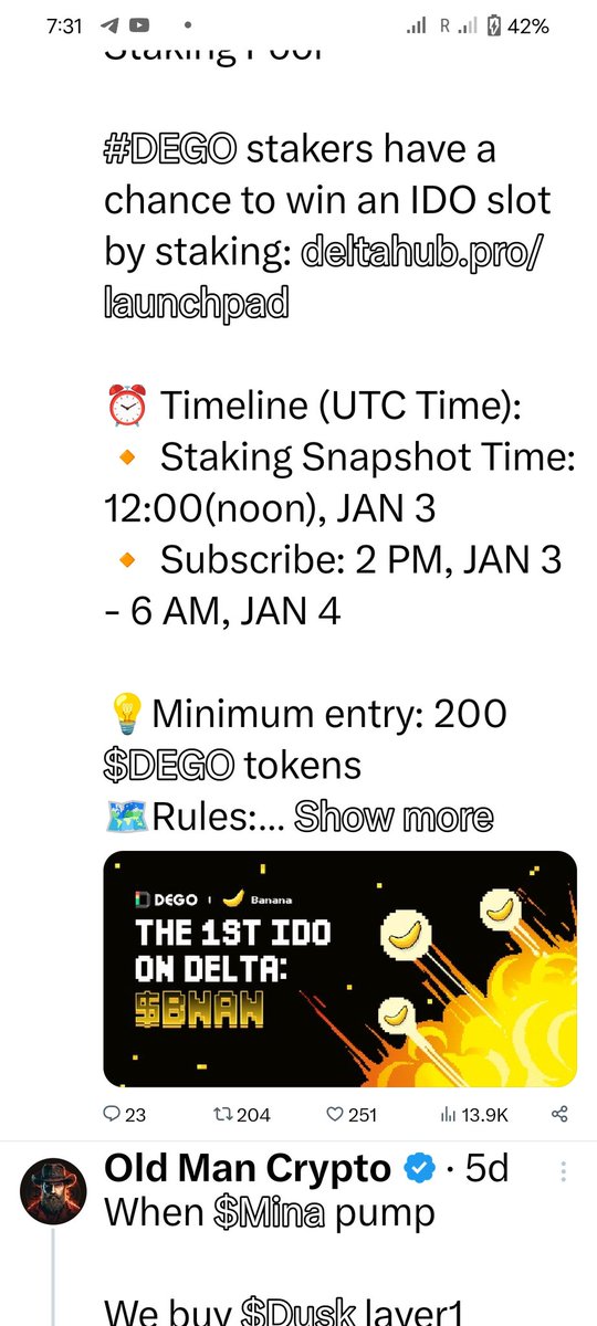 CoinsgridLens's tweet photo. $Dego
@dego_finance FLy 🚀🚀
Bought again at 2.6$
⚡ Snapshot will be tomorrow 12:0 noon UTC
Only 1500 dego
Staking
$Dego First
Launchpaid
#BRC20
$Bake. $dego #bec
$bnb $Cake $TRB $Trias #BTC
#BTCETF $Orai launchpaid
#Airdrop $osmoss $Ethetf #RenderETF soon
$Kp3r $Forth
$Scrt
#ALTSEASON
#Taxreduced