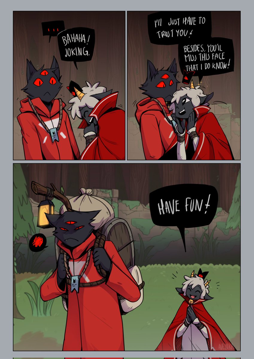 AvelokaDraws's tweet photo. Sending the cat outside, hopefully he comes back.

#digitalart #cultofthelambfanart #comics https://t.co/FsSL5KAQR1