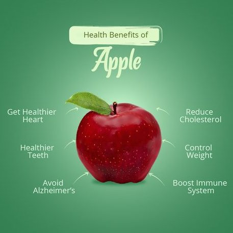 Bite into wellness! Apples aren't just delicious; they come packed with a bushel of health benefits. 🍎💪 #AnAppleADay #HealthyChoices #NutritionBoost