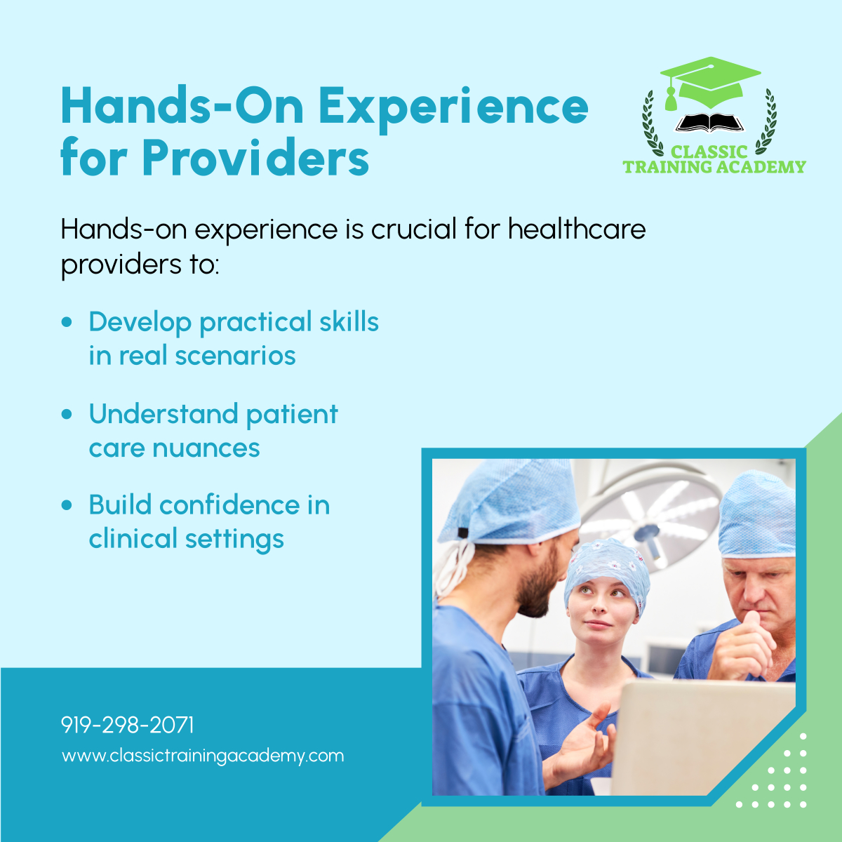 ClassicTrain1's tweet image. Practical experience shapes exceptional healthcare providers. Classic Training Academy's programs focus on real-world training, preparing you for the complexities and rewards of patient care.

#HealthcareTrainings #HealthcareTrainingSchool #RaleighNC