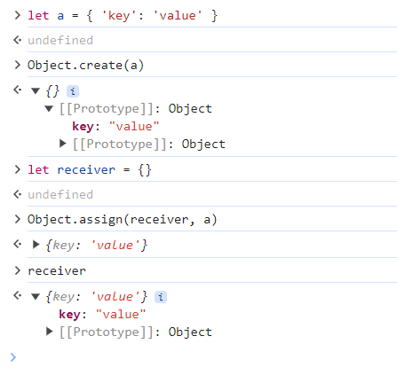 ram_3103's tweet photo. Object.create vs Object.assign

Object.create(a) // creates new object and adds given object as the prototype

let receiver = {}
Object.assign(receiver, a) // assigns all enumerable keys from given object to receiver https://t.co/27pY5zniPP
