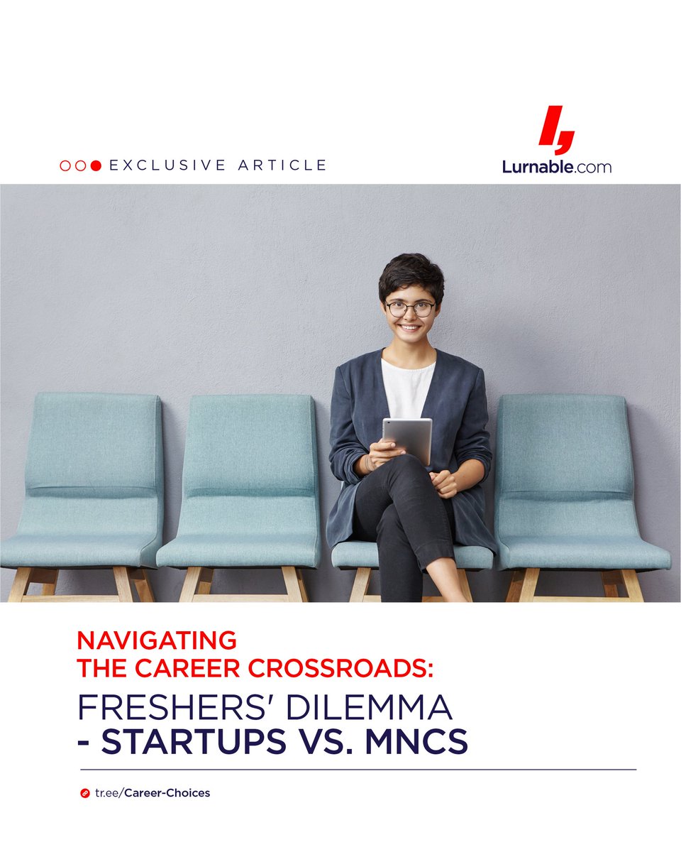 Navigating the Career Crossroads: Freshers' Dilemma - Startups vs. MNCs  tr.ee/Career-Choices 

#careerchoice #careergoals #career #careercrossroads #startup  #mnc #corporatejobs #education #learning