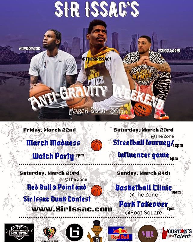 BeautyTh3Model's tweet photo. Sir Issac Anti-Gravity Weekend is coming to Houston! https://t.co/V17vZo0A3m