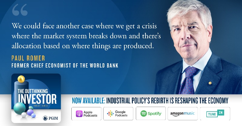 pgim's tweet photo. The U.S., Europe and other governments have introduced new incentives to the private sector in hopes of bringing supply chains closer to home and boosting domestic industries. But success is not guaranteed. The season 4 premiere of The OUTThinking Investor podcast explains: