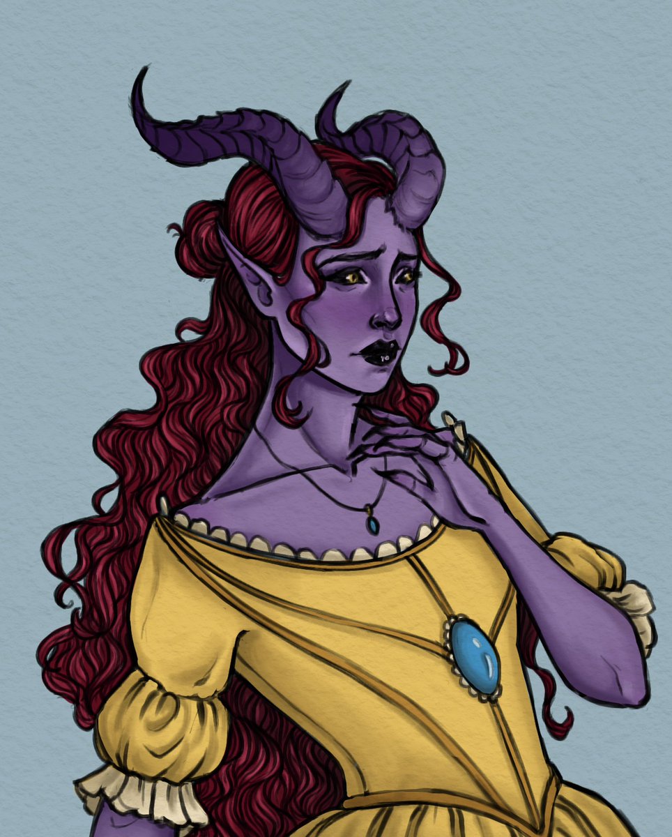 demaerys's tweet photo. Thiefling princess ✨ 
What could be her name? 

#dnd #dungeonsanddragons #thiefling #fantasyart #fantasy #princess https://t.co/jUMWgSpFgS