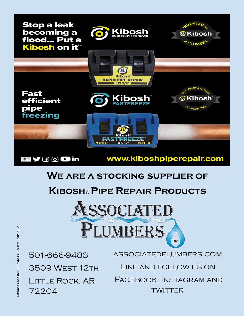 assocplumbers's tweet photo. Kibosh Rapid Repair Clamp $60.00

For 1/2" and 3/4" Copper/Poly/Pex in stock and are reusable.

Limited stock on hand https://t.co/HMHcZcNzJf