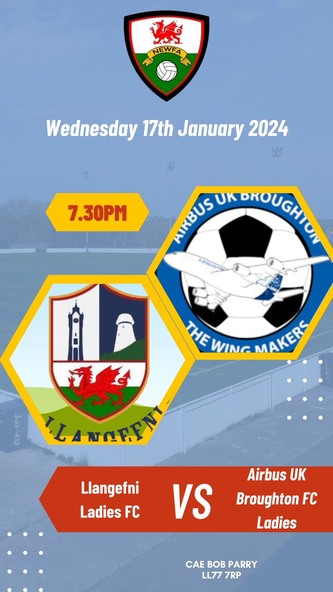 ⚽⚽Semi-Final Action⚽⚽

📅 Wednesday 17th January 📅
🆚 @Llangefniladies 
🕢 7.30pm k.o.
📍Cae Bob Parry
🏆 NEWFA  Women's Challenge Cup
💷 £2 entry