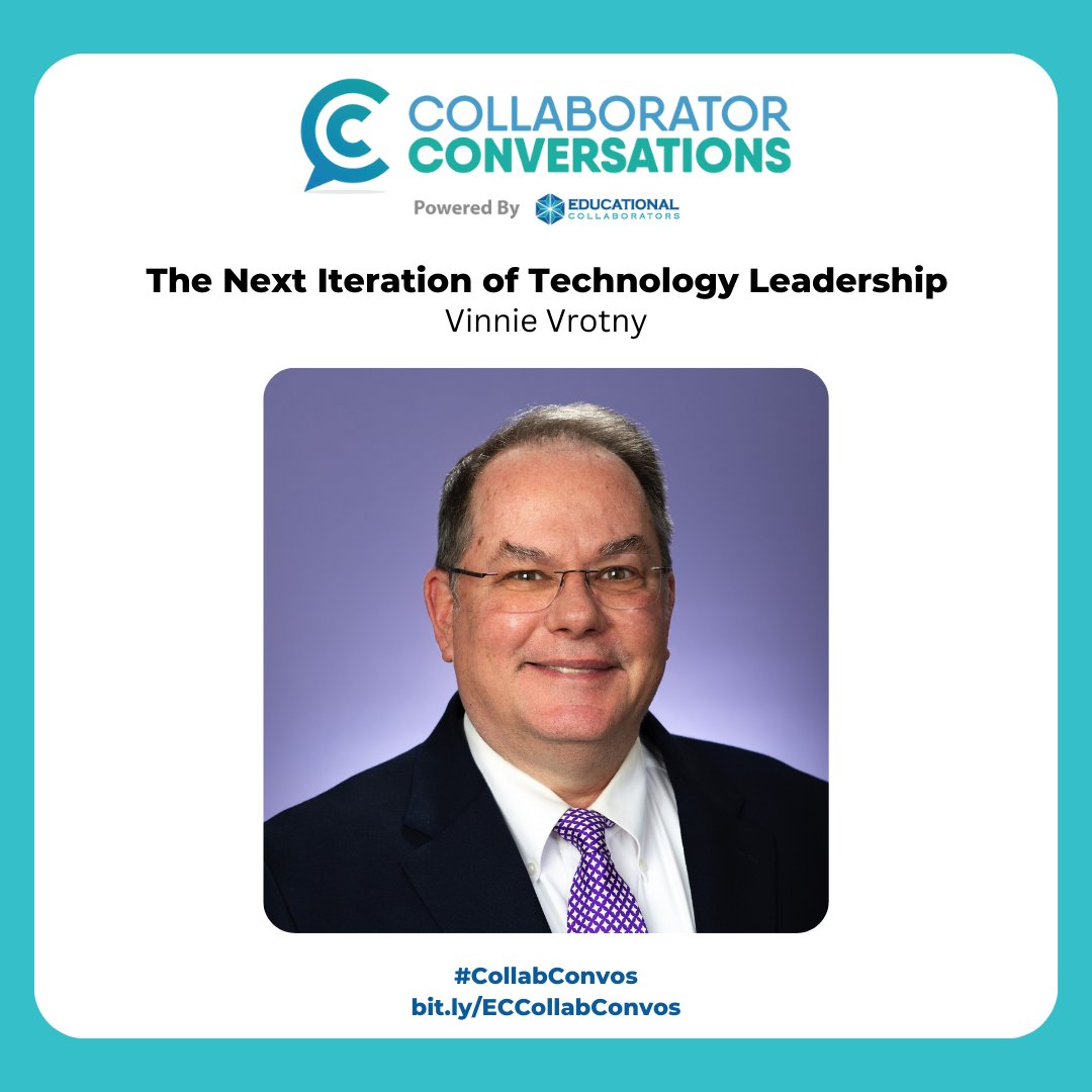 educollabor8ors's tweet photo. 🚀 Get ready for Vinnie Vrotny's insights at Collaborator Conversations! Join us in exploring EdTech innovations for K-12 education.
#CollabConvos #Education #EdTech https://t.co/Bna2xWsEi4