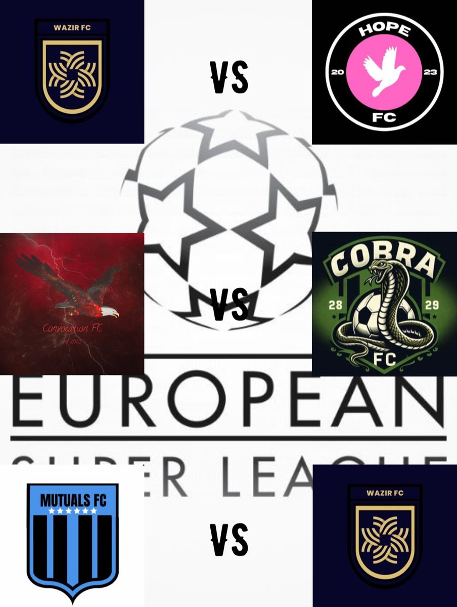 UESLFT's tweet photo. And here you go, all the S1 finals which will all be simmed in the near future!

💙 Blue League - @WazirAcademyFC vs @HopeFC_

💛 Gold League - @Convocationfcft vs @CobraFTFC

❤️ Star League - @MutualsFC_ vs @FC_Wazir

Make sure to tune in, you wouldn't want to miss it! https://t.co/QFC5ZoioRN
