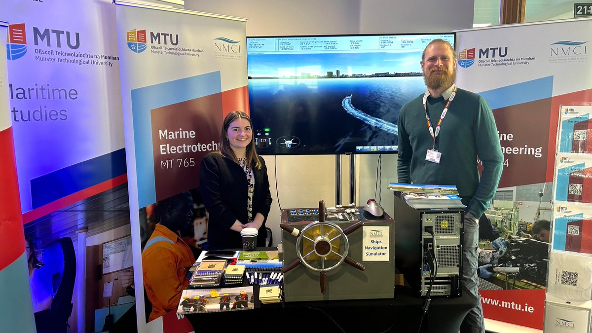 NMCI_Ireland's tweet photo. Amazing day spent at the TY Show at Páirc Uí Chaoimh today with Jade, our assistant staff officer and Conor, one of our lecturers!
It was great to see the transition year students eager to learn about our courses and trying out our Ships Navigation Simulator🛳️
#NMCI20 #TYShow https://t.co/wdb5PAyQ9o