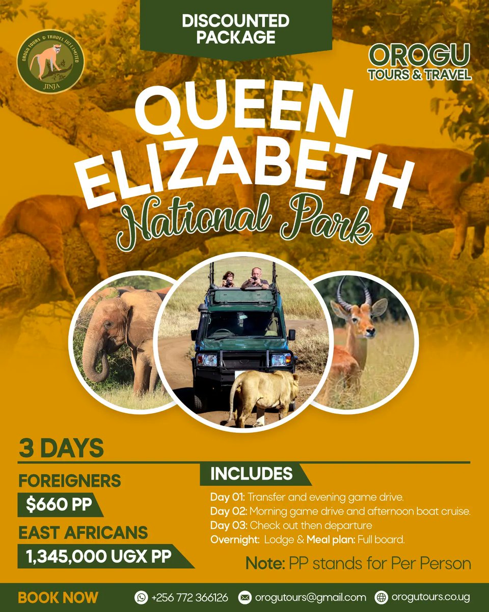 orogutours's tweet photo. Hello travel addicts and adventure lovers, we are here with discounted packages for you....contact us and book your journey with us🥳🚗 swipe to see more packages>>>

You can book by sending us a message on +256 772 366126 , via our website https://t.co/tc5IwNBDd5 and you can also email us at orogutours@gmail.com

#travel #travelblogger #travelphotography #travelling #tour #queenelizabeth #sipi #murchisonfalls #bwindi #gorilla #chimp #chimpanzees #uganda🇺🇬 #exploreuganda