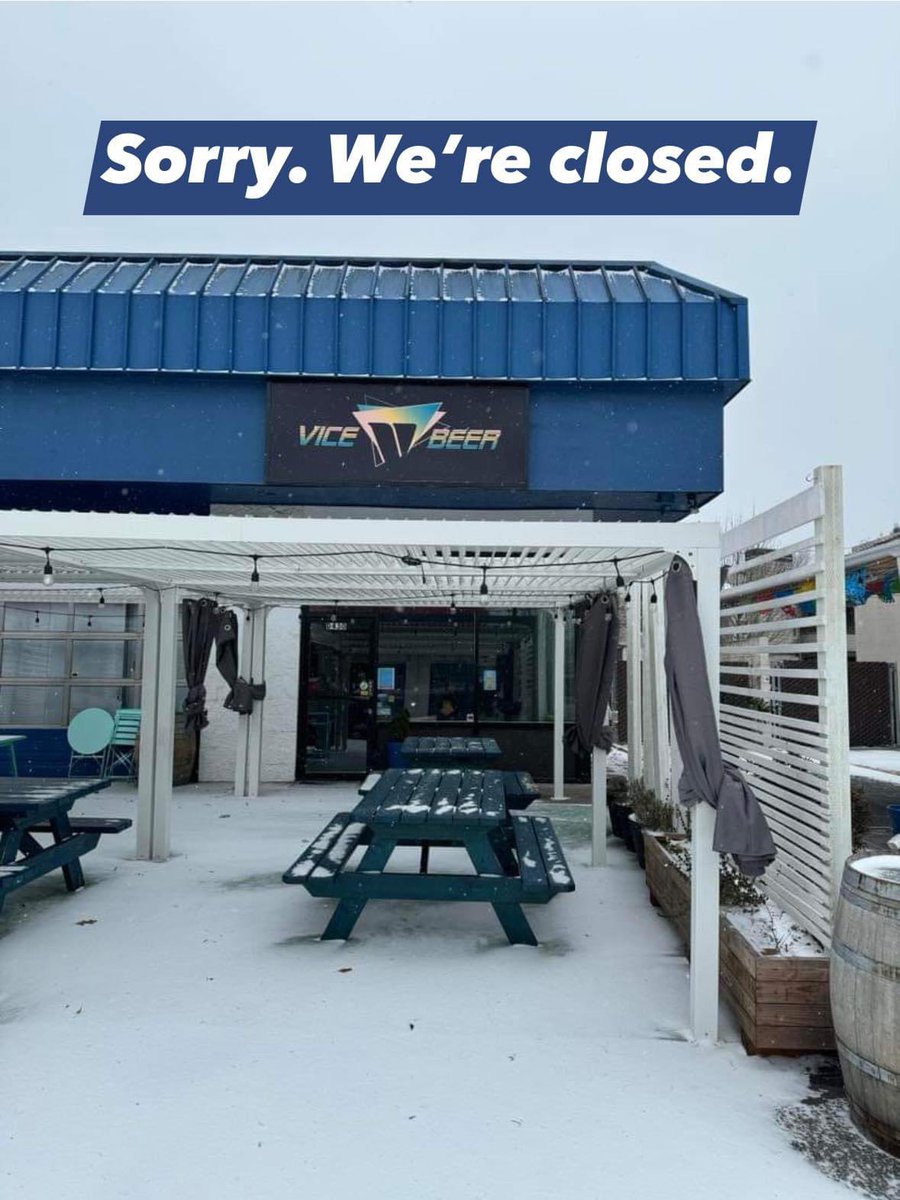 Freezing rain and freezing pipes means we’re gonna have to sit this one out. We plan to be back at it on Wednesday! Stay warm &amp; stay safe!