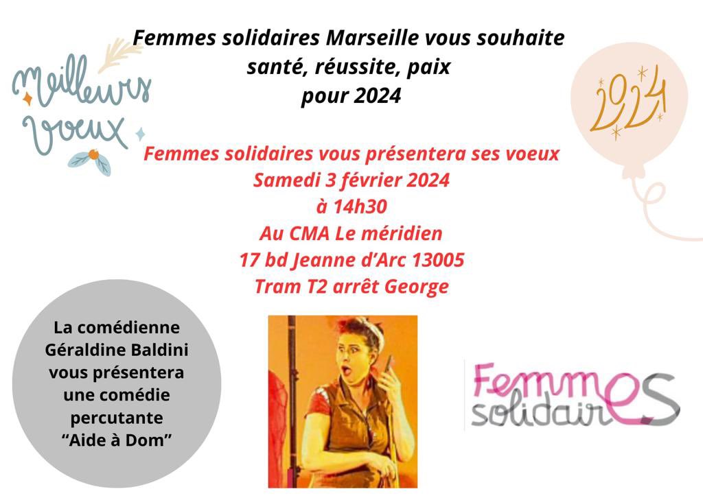 FSMarseille's tweet photo. #femmessolidaires @Femmessolidaire @marseille Venez nombreux aux vœux de femmes solidaires Marseille https://t.co/rSFeeyNXzH