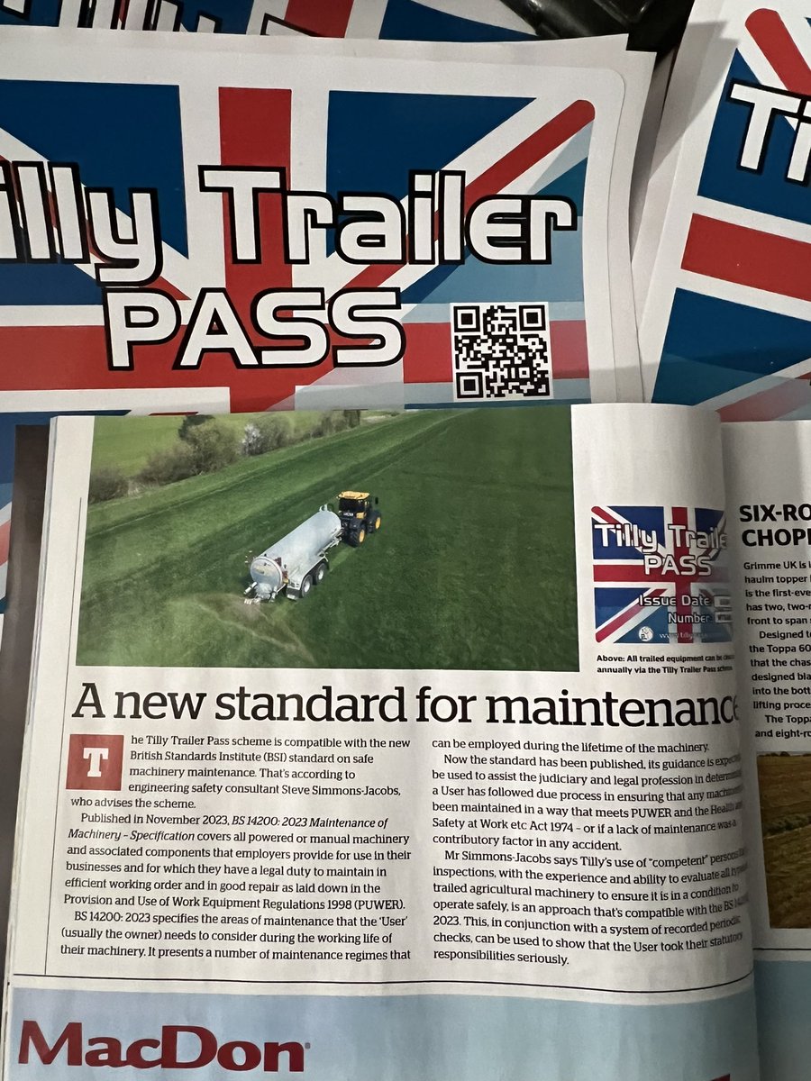 What a great write up about the @tilly_trailer and the NEW British Standard 14200:2023 #HeadtoTow #agri #safetyeveryday #agriculture 👇