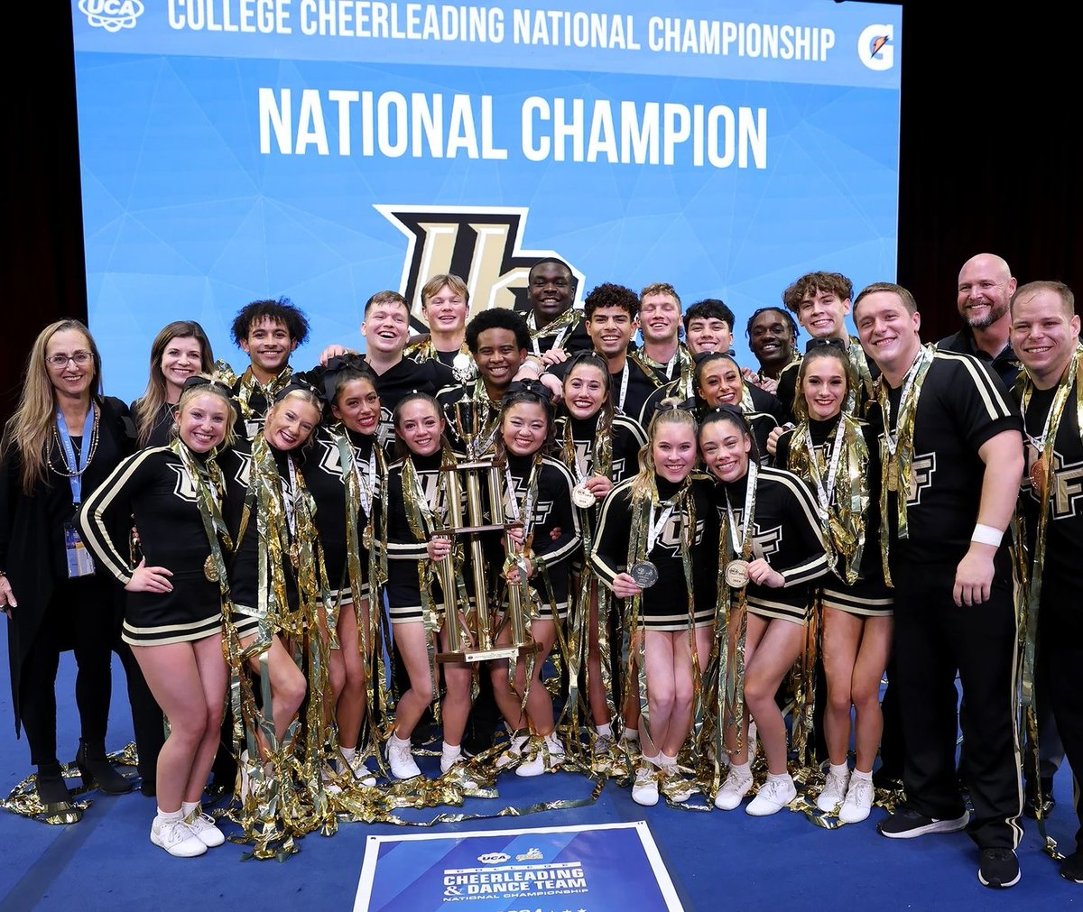 Congratulations, @UCF_CheerTeam! Knight Nation is so proud of you for claiming your fourth national title in the Division 1A Coed Cheer National Championship. #ChargeOn