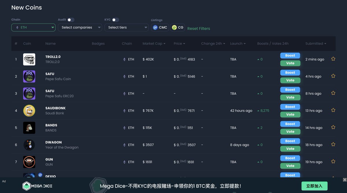 Troll2ERC20's tweet photo. Details of $TROLL20 are available on @coinsniper_net
here https://t.co/TR0cSSS7GH   

Be sure to go and show support and vote for us. Let’s keep trolling ! 

#TROLL2ARMY #TROL20 #TROLL #TROLOLOLO #TROLLTWO https://t.co/ve9XyReqti