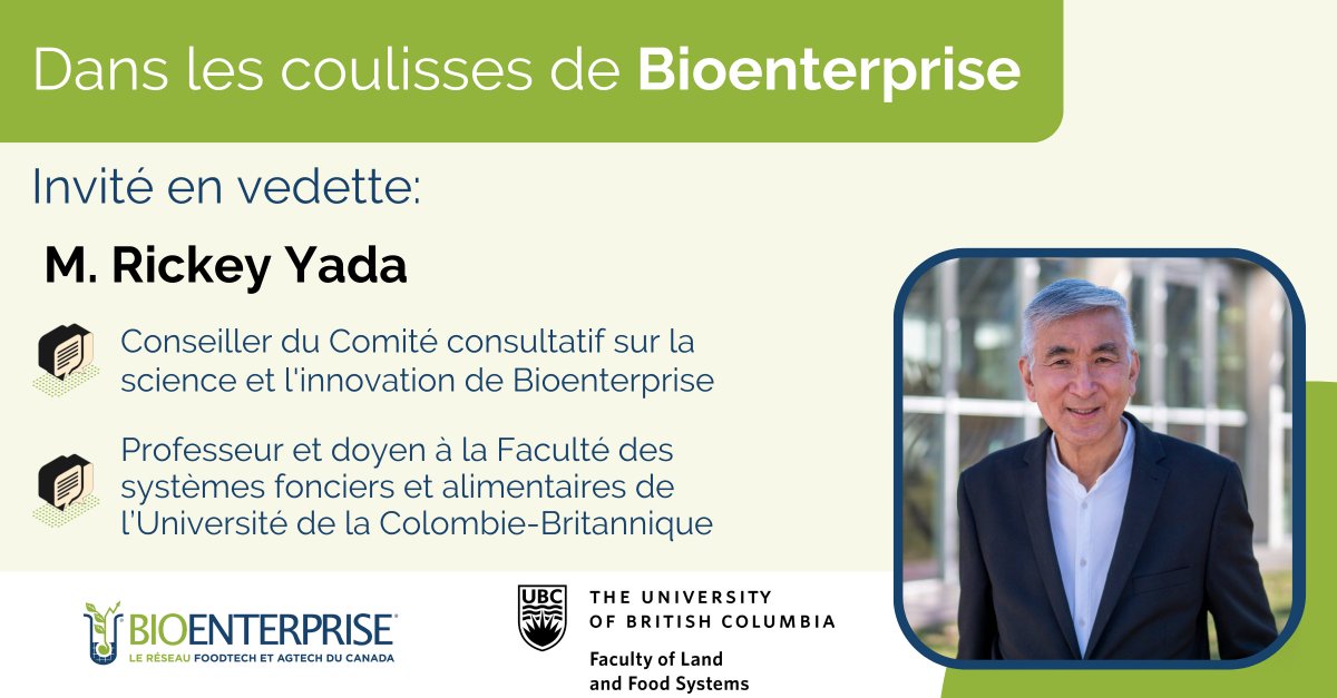 M. Rickey Yada, professeur et doyen de l’<a href="/ubcLFS/">UBC Faculty of Land and Food Systems</a> de l’<a href="/UBC/">University of British Columbia</a>, se penche sur les défis et les possibilités du secteur #agroalimentaire du Canada. Découvrez l’avenir de l’agriculture et plus encore dans notre dernier billet de blogue. 

Plus d’info ➡️ ow.ly/YbU350Qq7XL