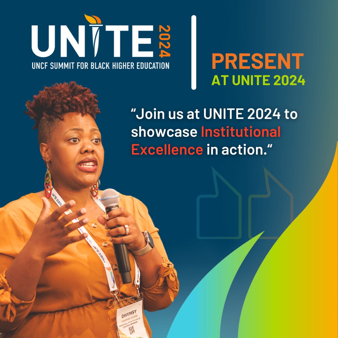 Your insights could light up UNITE 2024! 💫

Apply today to be a speaker or presenter and share your knowledge on fostering Institutional Excellence. Be the voice that ignites change. #institutionalexcellence #UNITE2024 #HBCUs