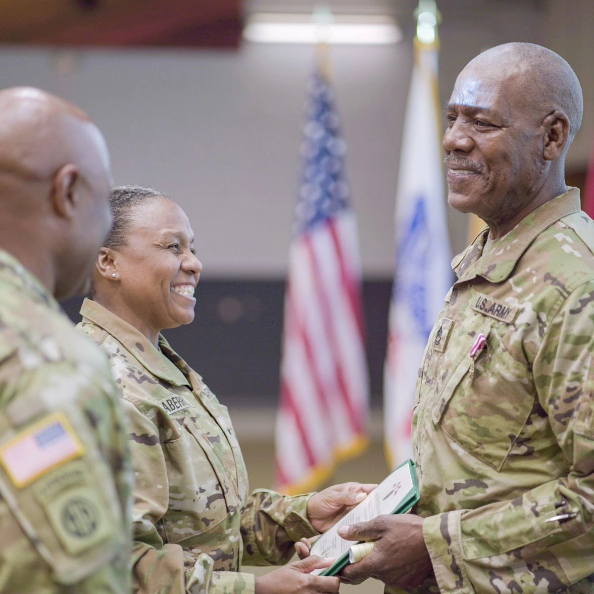 4thESC's tweet photo. Sgt. 1st Class Abe Taylor is a great example of dedication! After completing 37 years of service in the U.S. Army, Sgt. 1st Class Taylor made sure he took the Army Combat Fitness Test (ACFT) the day prior to his retirement ceremony on January 07, 2024. #beallyoucanbe #armyreserve https://t.co/v3H7Pu92bY