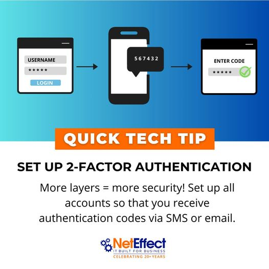 NetEffectLV's tweet image. Adding 2FA can feel frustrating because it’s yet another step, but what’s even more frustrating is a data breach and a million-dollar lawsuit.
This is a simple way to help keep your accounts secure so install it where you can.
#quicktechtip #cybersecurity #LasVegas