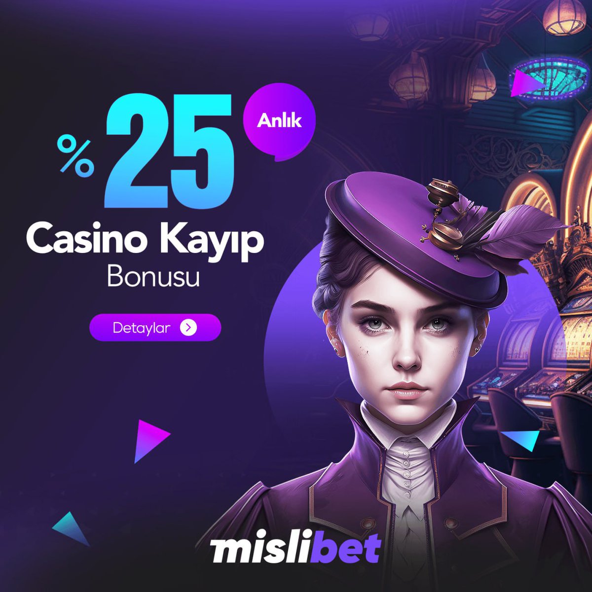 mislibetx's tweet photo. 💜  #Mislibet'te  Casino Kayıplarınız İçin Üzülmeyin!

🎰 Casino Alanında Yapacağınız Yatırımlarınızda;
💲  %25 Anlık Casino Kayıp Bonusu!!

💰Şanslı anlar ve keyifli kazançlar mekanı;
🔗 https://t.co/HtpnjQU8eh https://t.co/eTpMYDYZMA