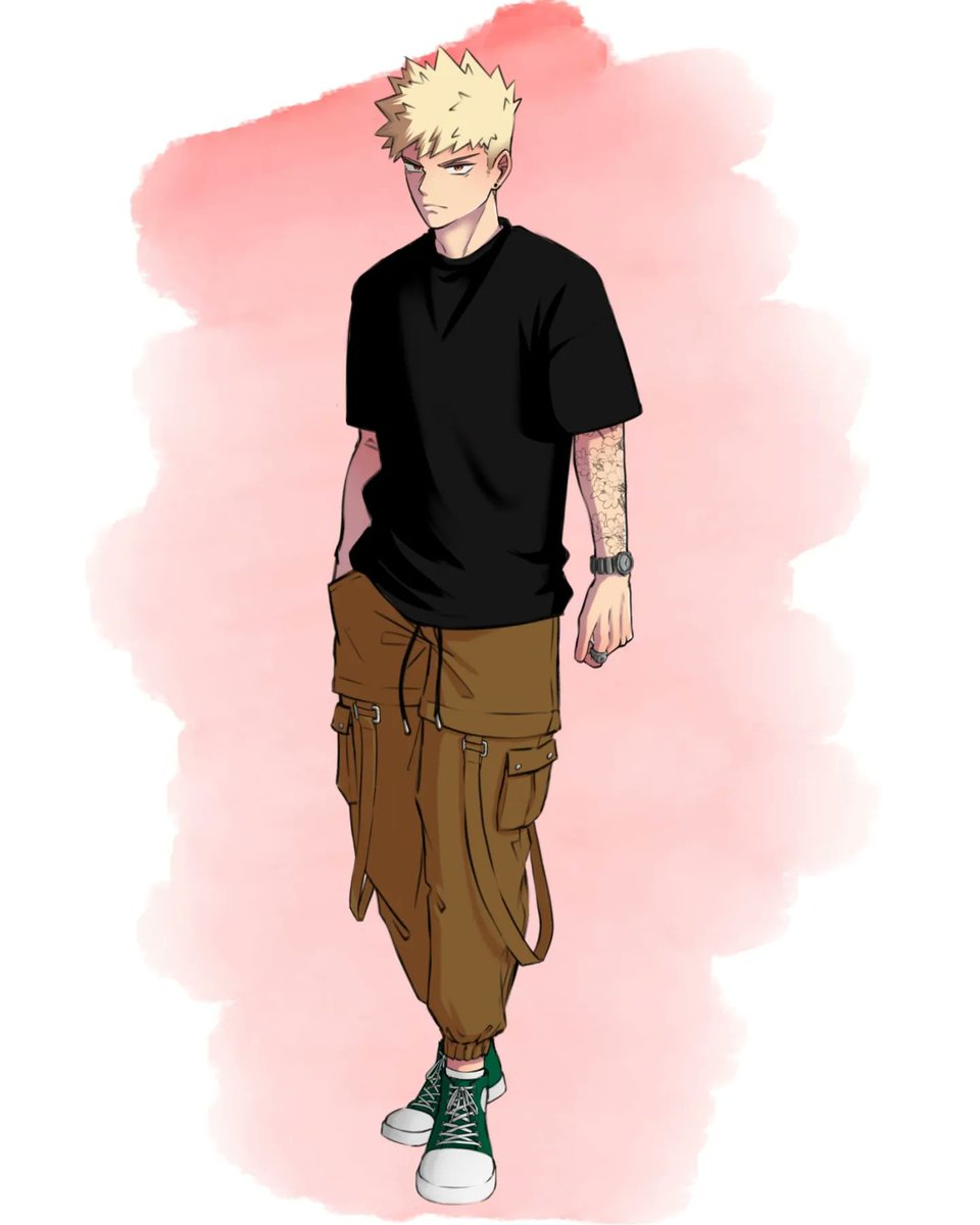 NyxDrawhine's tweet photo. Kacchan college AU casual (spring/fall) / date outfits 🧡

#kacchan https://t.co/iwyoki1CDi