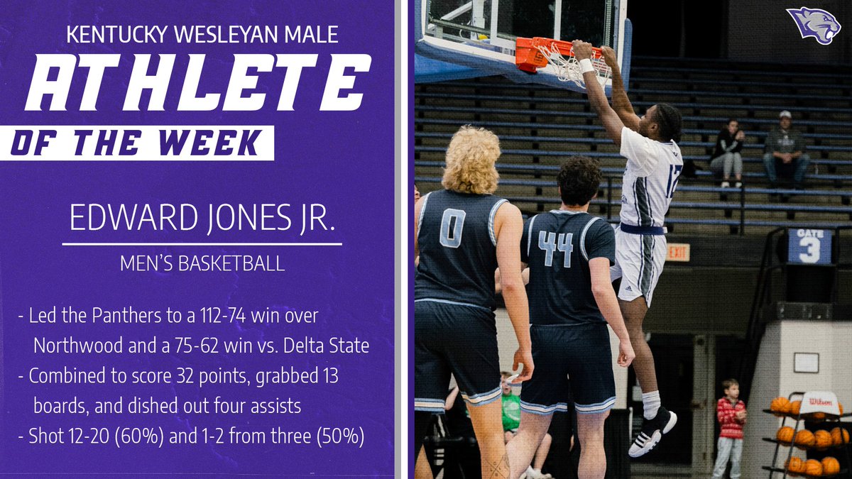 KWCPanthers's tweet photo. Your Kentucky Wesleyan Male Athlete of the Week 🐾 

#OneTeamWesleyan | #ForTheW https://t.co/Hl1XII3nDr