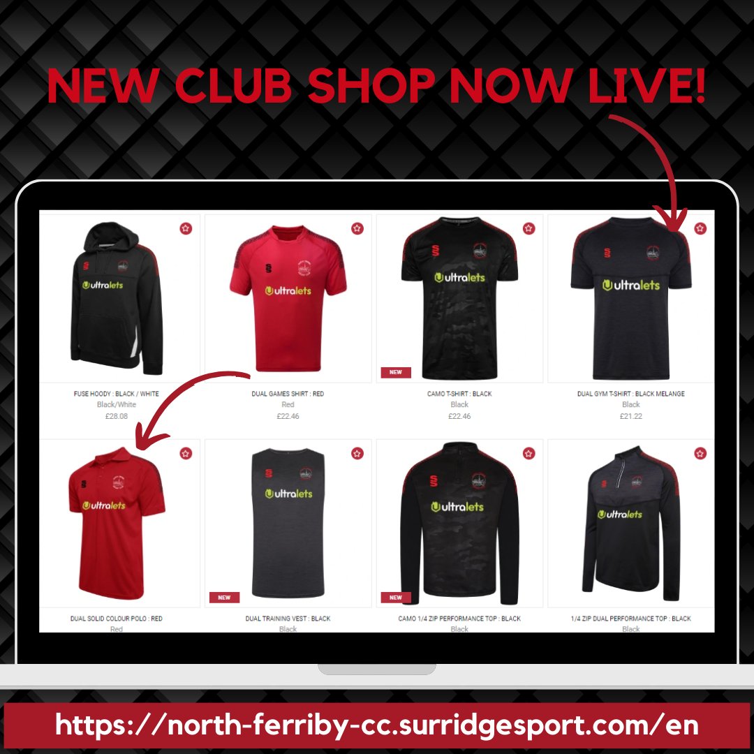 Our updated club shop is now live! Thanks to Macey from @surridgesport for her work getting everything set up for us, it's all looking amazing! Go over, have a look and get yourself some new NFCC gear for the season! #utnfcc #ultralets north-ferriby-cc.surridgesport.com/en