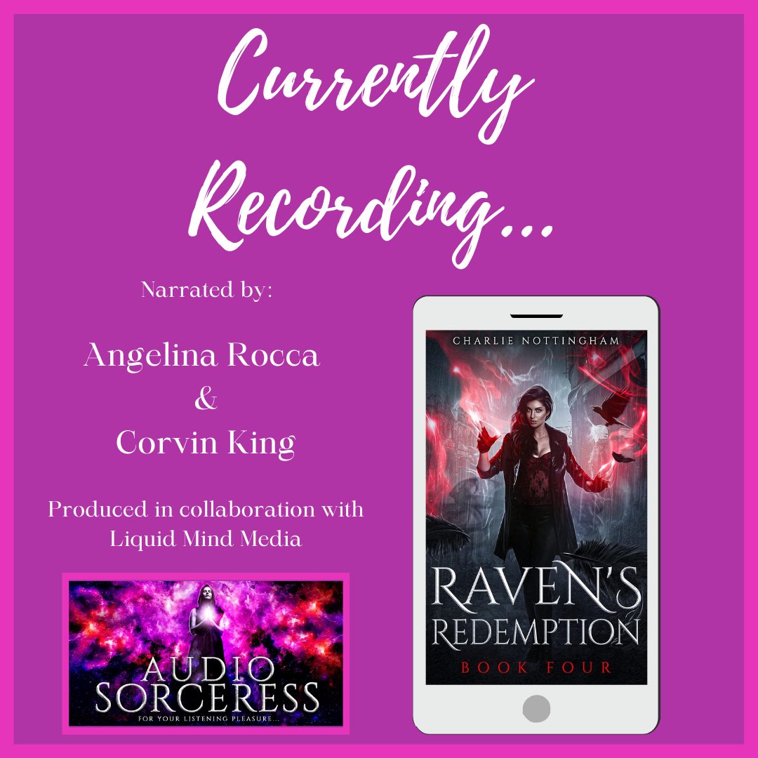 AudioSorceress's tweet photo. #CurrentlyRecording
We’re back to work on this series, and excited to soon bring Raven’s Redemption (Raven’s Cry Book 4) to you. This dark #ParanormalRomance is written by #CharlieNottingham with delicious #DuetNarration by #TikTok superstars Angelina Rocca & Corvin King. https://t.co/wwW5q4NUot