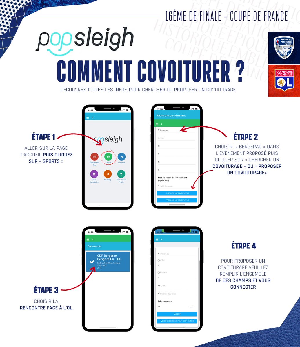 🚙 Si vous préférez votre voiture pour venir à Beaublanc, tout en étant accompagné, proposez ou cherchez un covoiturage sur l’application <a href="/JulienPopsleigh/">Popsleigh Covoiturage et challenges vélo</a> 

C’est gratuit et c’est ici 📲 popsleigh-covoiturage.com:8443/pageEvenement.…

#BPFC 🔵🔴