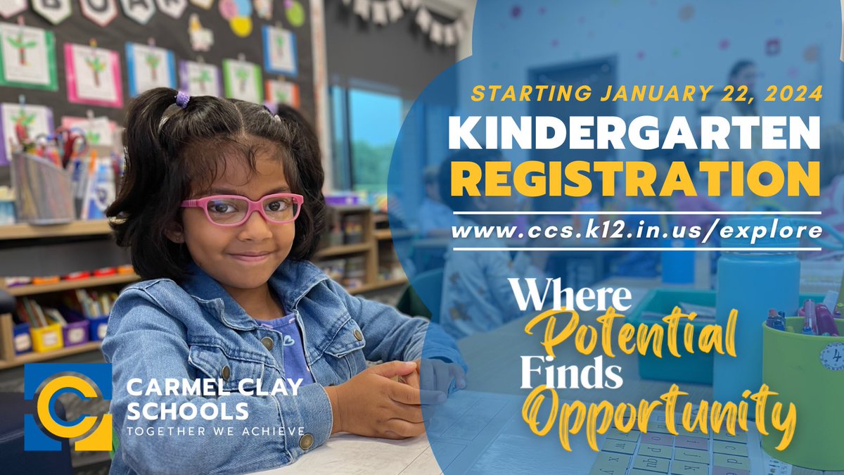 Kindergarten registration opens NEXT WEEK! ccs.k12.in.us/explore
