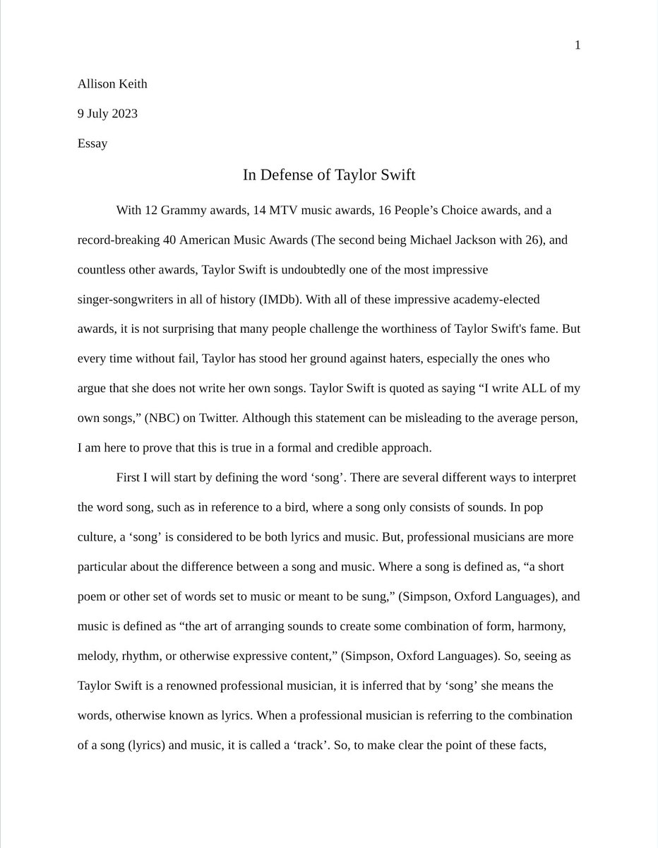 allisonasaurus's tweet photo. @swiftpowermoves My essay... https://t.co/ItvaKTw9ya