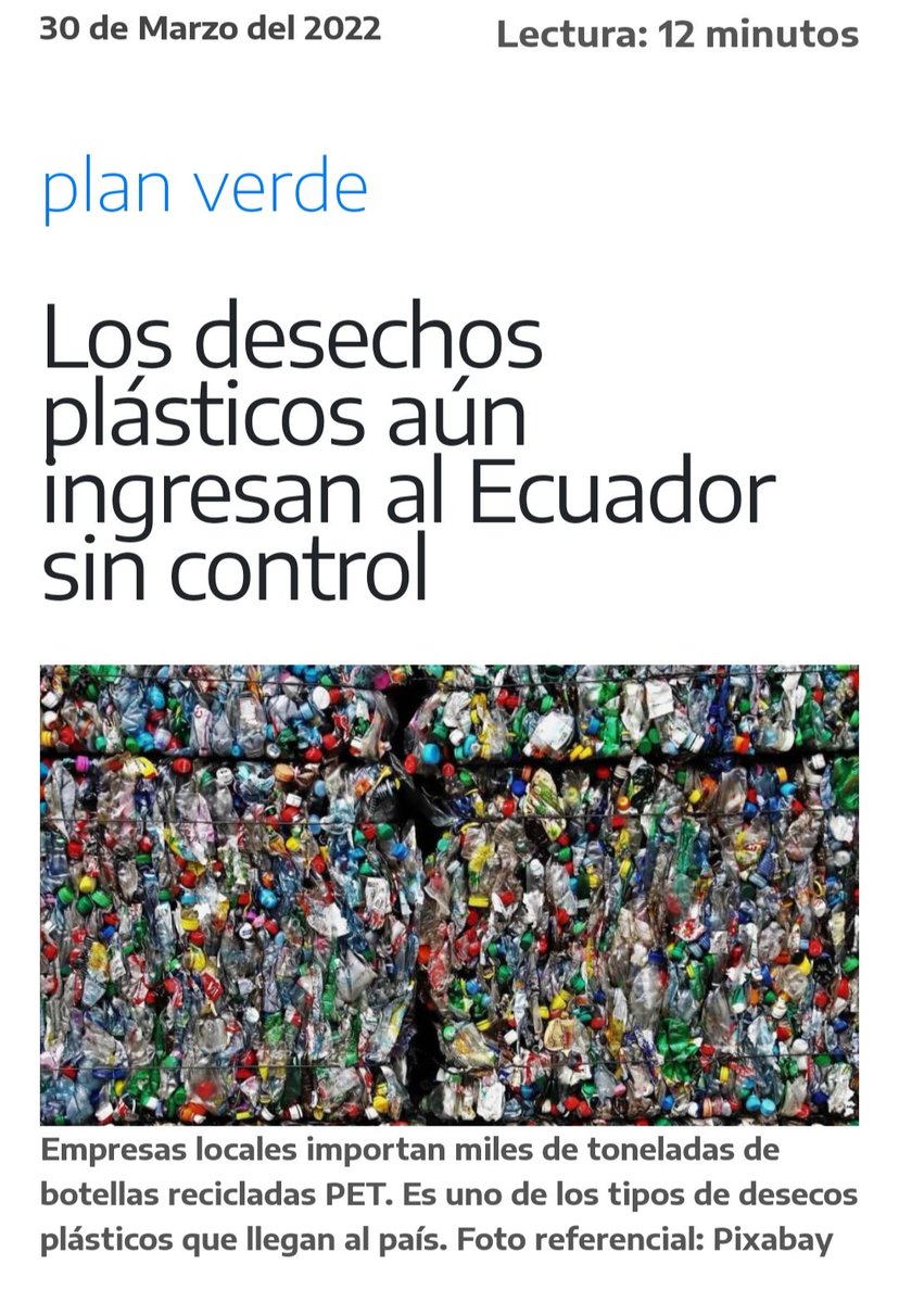 groninty's tweet photo. El #TLCEcuadorChina debió negociarse precautelando los máximos intereses del #Ecuador, dentro de ellos, el cuidado a nuestra megadiversidad. 

El gigante asiático tiene graves problemas con sus desechos. Uno de ellos es la contaminación plástica. De su generación de 60 millones de basura plástica, solamente recicla un 17% y alrededor del 20% termina destruyendo el ambiente. Ese nocivo efecto puede exportarse como “residuos” o “materia prima” a países con aún peores sistemas de manejo de desechos, como el Ecuador.

A nuestro país ya llega basura de otros países y nuestra débil institucionalidad no ha logrado controlarlo. 

El TLC debe ser renegociado sin dejar posibilidad que el #EcuadorNoSeraBasureroDeChina

#AsambleaNoDesecheLaPatria 

https://t.co/fjEI2DeH1x