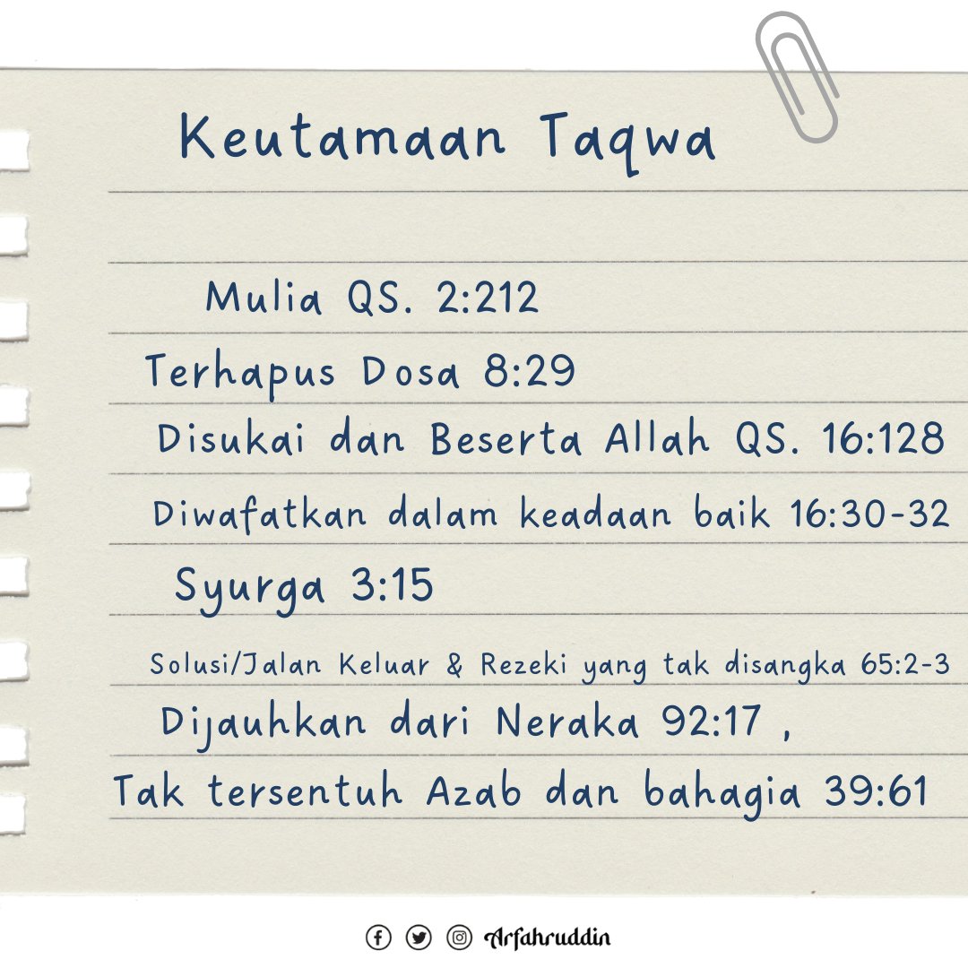 Arfahruddin's tweet photo. Yuk coba cek ayat-ayat Nya... 😊😇

Yakin gak mau jadi Taqwa?? https://t.co/Mi8Suj850W