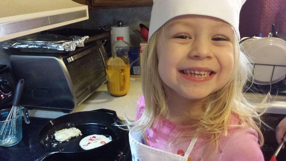 I was 3 years old when I started cooking strawberry pancakes. (My mom cut up the strawberries) but I mixed them into the mix, poured them, cooked, flipped and ATE THEM ALL! #Yummalicious What was the earliest thing you remember making?