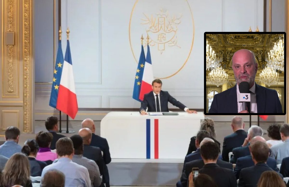 Nini_MacBright's tweet photo. - Une question au fond de la salle ?
- Bonsoir Monsieur le Président, Jean-Michel de France 3 Centre Val de Loire. Allez vous changer de Ministre de l’Éducation Nationale ? Et si oui, je suis disponible et je connais la boutique https://t.co/hmd7VxCPbc