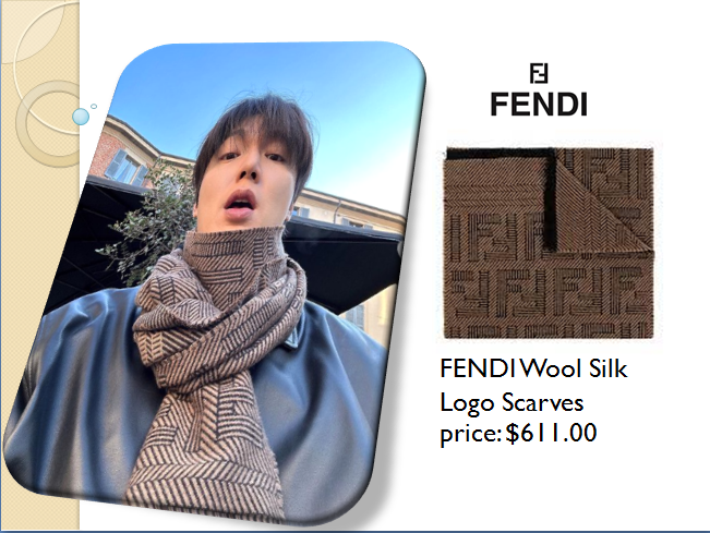 Lee Min Ho Fashion: where: @actorleeminho `s ig post on 12 jan 2024. what: FENDI Wool Silk Logo Scarves. price: $611.00 @actorleeminho @fendi #leeminho #leeminhofashion google.com/url?sa=i&url=h…