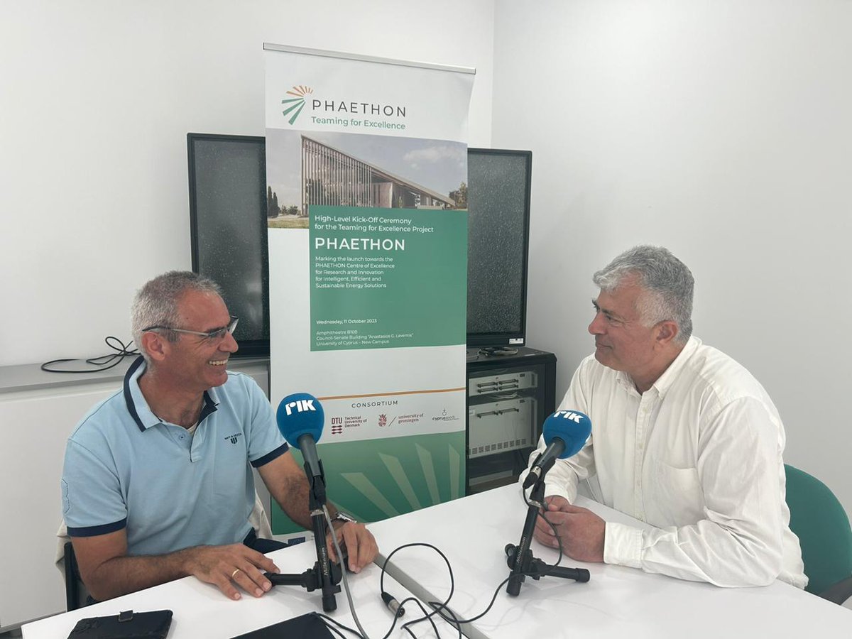 A big thank you to <a href="/cybc_com_cy/">RIKNEWS</a> and to journalist <a href="/CostasConstant1/">Costas Constantinou</a> for the engaging discussion about our path towards a world-class, autonomous Centre of Excellence in the energy field. Stay tuned for the in-depth interview with Prof. <a href="/GeorghiouGE/">George E. Georghiou</a> 
#phaethoncoe #EnergyTransition