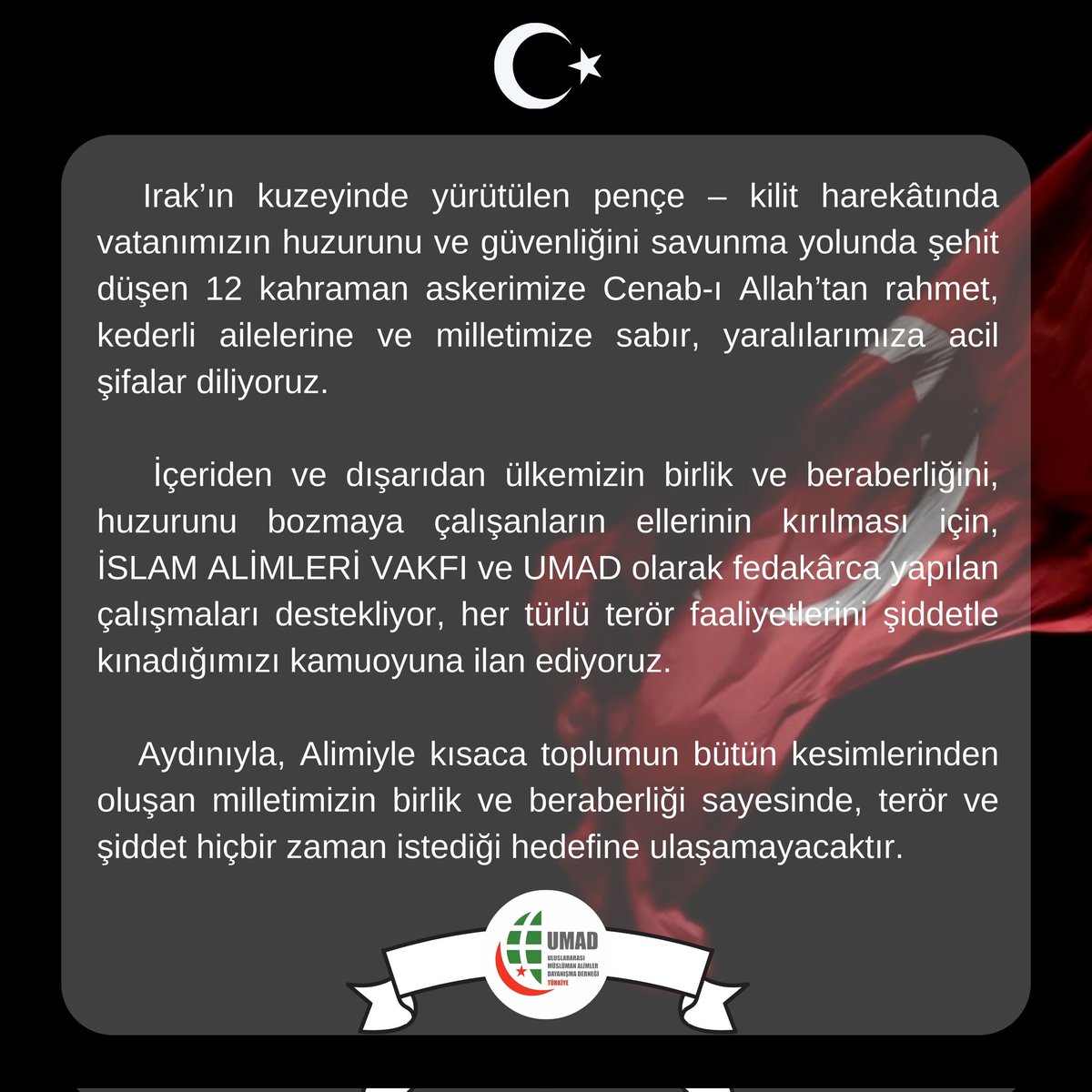 umaddernegi's tweet photo. ŞEHİTLERİMİZ HAKKINDA BASIN AÇIKLAMASI https://t.co/qRpes5e64R