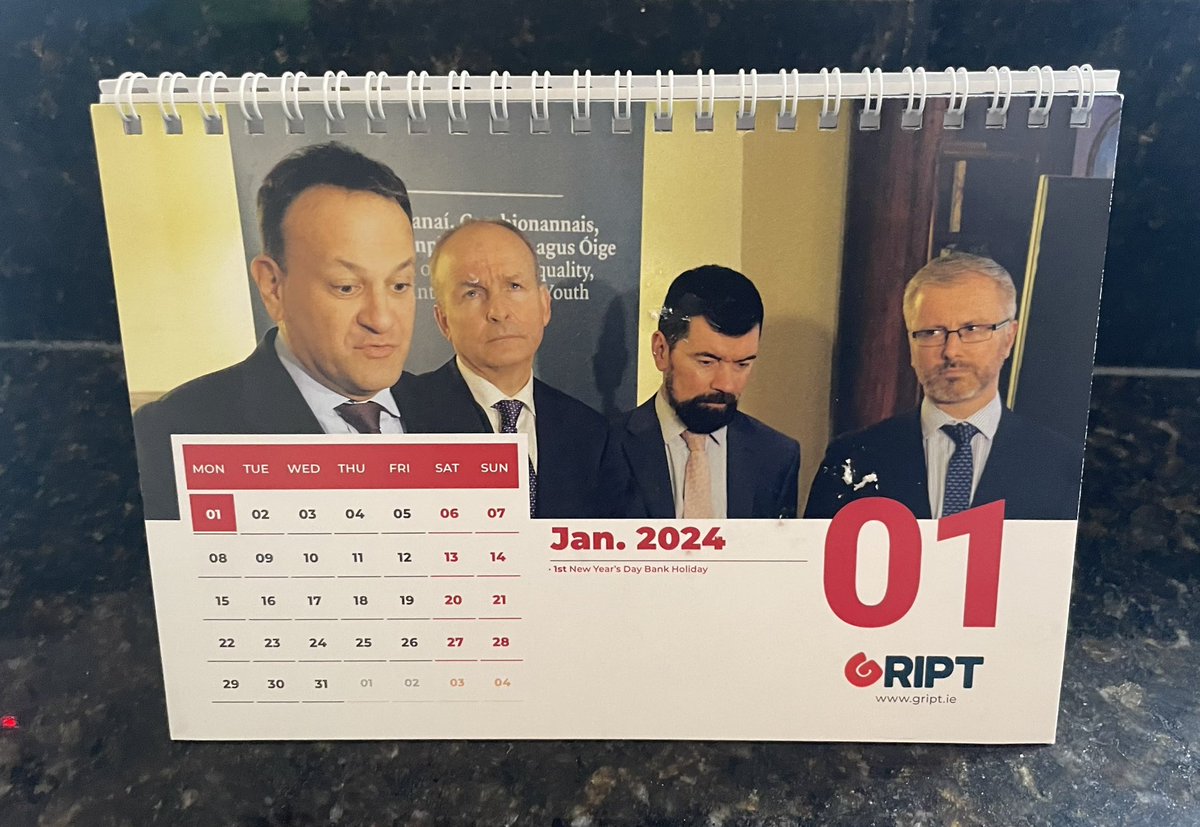 ExCllrRedmond's tweet photo. I’m LOVING my new @griptmedia #GriptFace calendar! Every month shows a different politician’s reaction to being asked awkward questions by Gript journalists as opposed to the softball questions from the rest of the media. Buy one and give yourself a daily laugh! 

https://t.co/1SnkuIp6gU