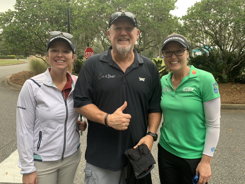 Bumped into last years champion, @BrookeHenderson and her caddie, Brittany. They are going for back to back wins at the @HiltonGrandVac @LPGA Tournament of Champions. Check it out this week and cheer on the lady athletes and celeb field on @GolfChannel and @nbc #hgvlpga