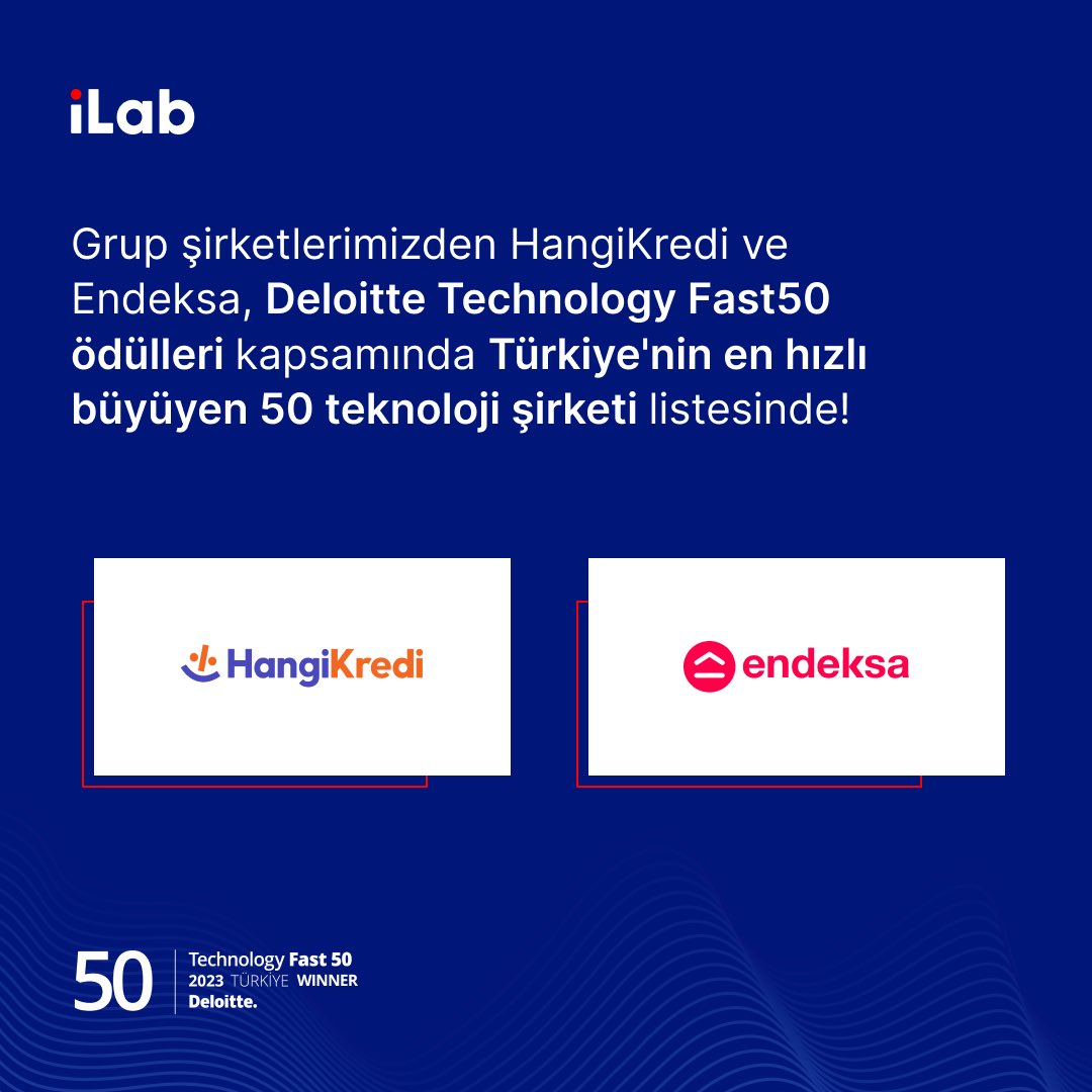 Grup şirketlerimizden HangiKredi ve Endeksa, Deloitte Technology Fast50 ödülleri kapsamında Türkiye'nin en hızlı büyüyen 50 teknoloji şirketi listesine girdi.