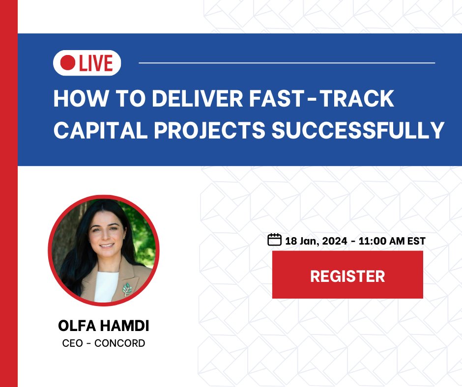 ConcordPlatform's tweet image. Last chance to join our first live, online training! If you&apos;re working on a fast-tracked project, this targeted two-hour training can help you beat the odds to deliver both on-time and on-budget. Register now: bit.ly/3RhoNk4 #capitalprojects