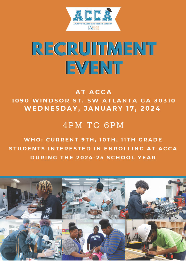 Attention APS 9th, 10th, and 11th grade students⭐! Are you interested in taking your skills and knowledge to the next level? Are you ready to enter the workforce with a valuable credential? Come and find out what ACCA has to offer for the 2024-2025 school year. #APSExcellence